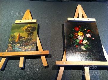 Dipinto su lastra rame con piedistallo