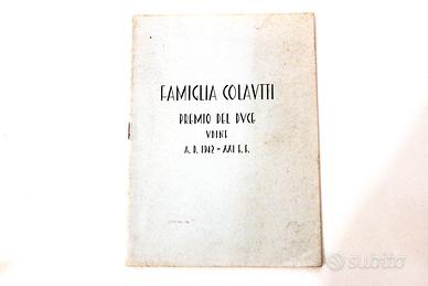 Raro Documento Fascista - Premio Duce - Colautti