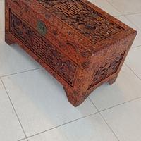 Baule scrigno cassapanca  forziere legno antico