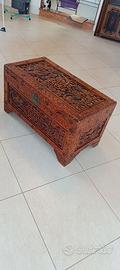 Baule scrigno cassapanca  forziere legno antico