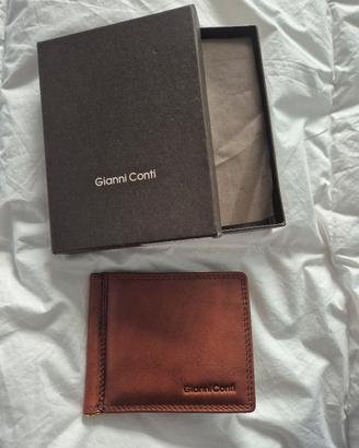 porta carte con ferma soldi in pelle Gianni Conti