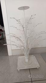 Espositore verticale in metallo bianco ad albero