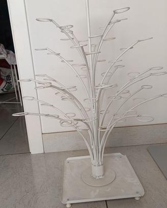 Espositore verticale in metallo bianco ad albero