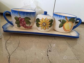 Servizio da colazione con zuccheriera e vassoio