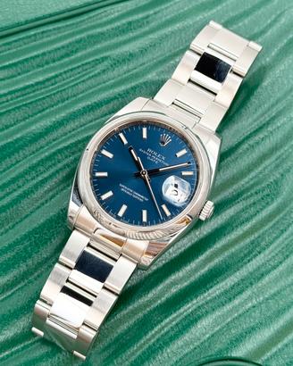 Rolex Date 115200 Blu, Full set, Si Permute