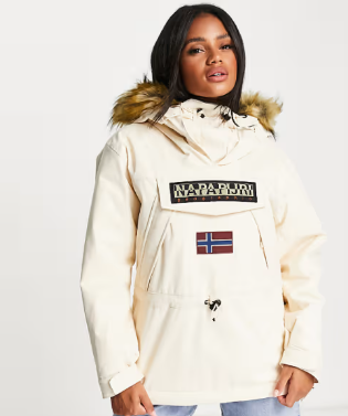 Napapijri - Skidoo - Giacca bianco sporco con capp