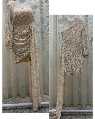 Abito monospalla con paillettes