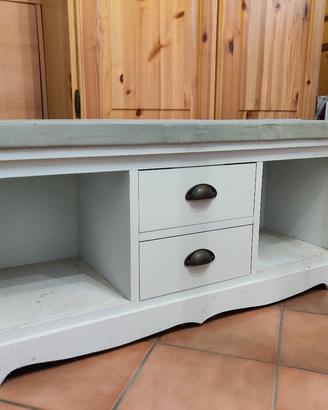 Cassapanca in legno con cuscino