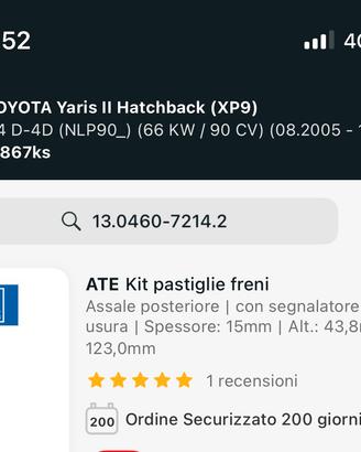 Pastiglie Toyota Yaris