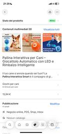 Pallina interattiva per cani e gatti