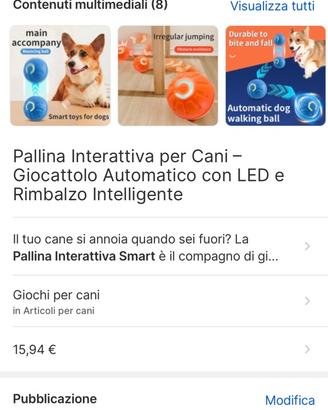 Pallina interattiva per cani e gatti