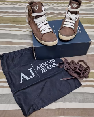 Sneakers alte Armani Jeans originali marroni n. 41
