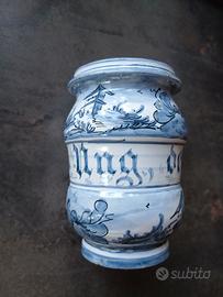 Barattolo in ceramica dipinto a mano H Cm 14 diame