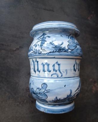 Barattolo in ceramica dipinto a mano H Cm 14 diame