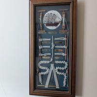 Quadro nautico nodi marinari con veliero