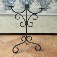 Portacandele doppio in ferro battuto