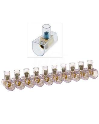 100 Morsetti a cappuccio 10mm 10 stecche da 10 pz