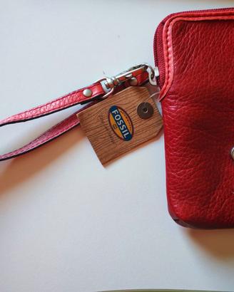 Fossil Pochette Swan con laccetto da polso nuova