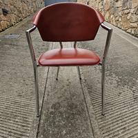 8 sedie vintage in pelle 