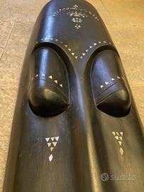 Maschera Indonesiana in legno e madreperla 100cm