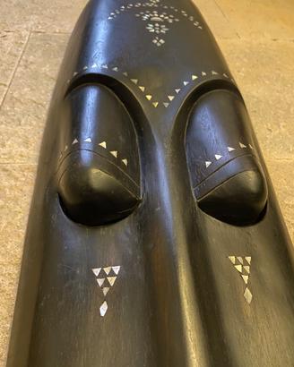 Maschera Indonesiana in legno e madreperla 100cm