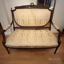 Salottino divanetto + 2 poltrone Luigi XV metà 900