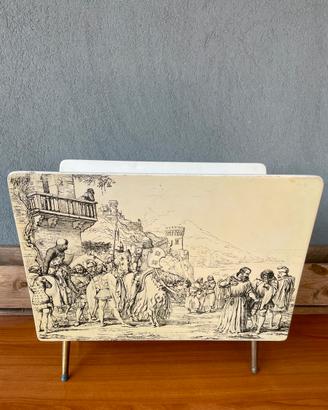 Portariviste vintage Bucciarelli Milano in legno