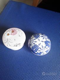 2 vasetti decorati in ceramica 