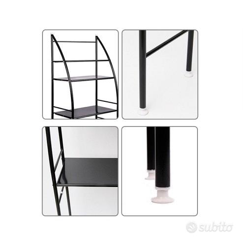 MMOU Scaffale sopra lavatrice salvaspazio Scaffale lavatrice salvaspazio  Seitenständer der Waschmaschine Modernes Design Einfache Installation  (Color : Black, Size : 110cm) : : Fai da te