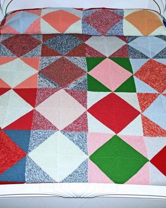 Coperta DI LANA A MAGLIA MULTICOLOR matrimoniale