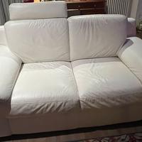 Divano 2 posti vera pelle bianco