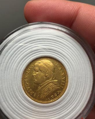20 lire Papa Pio IX - 1868 - 5,81 gr oro