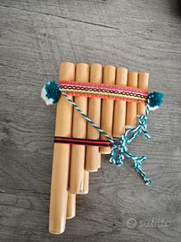 Flauto di Pan tradizionale in legno bambù 