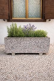 Fioriera in cemento graniglia 100×30 cm