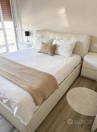 Letto matrimoniale contenitore bianco