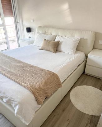 Letto matrimoniale contenitore bianco