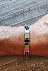 Bracciale uomo acciaio e caucciù