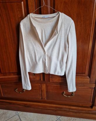 set maglia e cardigan Zara TG M