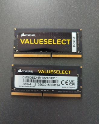 RAM CORSAIR VALUESELECT DDR4 8gb/16gb