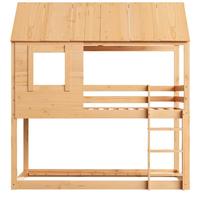 letto a castello in legno con un materasso