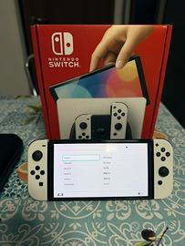 Nintendo Switch Oled Bianca+SD 128gb+accessori