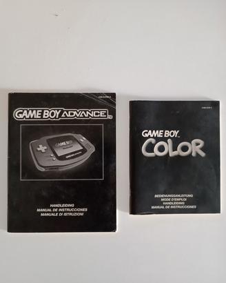 Manuale istruzioni GameBoy Color e GameBoy Advance