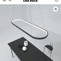 Lampadario LED sospeso design minimal ovale nero