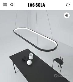 Lampadario LED sospeso design minimal ovale nero