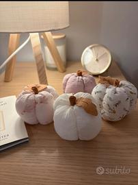 Decorazione autunnale 4 zucchette realizzate a man