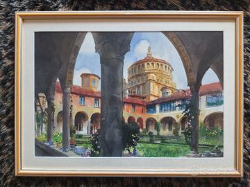 Quadro acquerello Santa Maria delle Grazie Milano