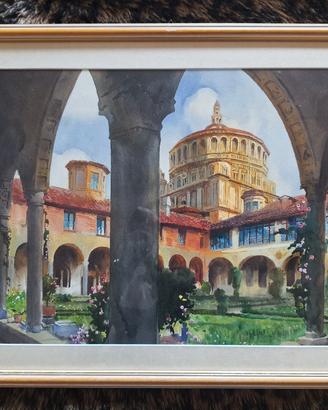 Quadro acquerello Santa Maria delle Grazie Milano