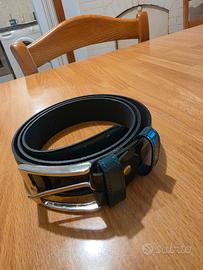 Set cintura cravatta e pochette verde scuro