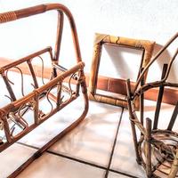 Set modernariato bambù e vimini