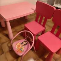 tavolino più tre sedie ikea